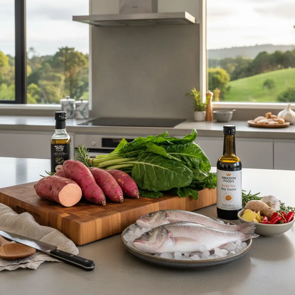 Fresh New Zealand ingredients for easy gluten free dinner recipes