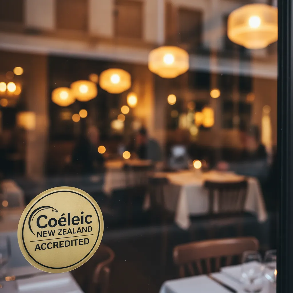 Coeliac NZ Accredited Restaurant Window Sticker