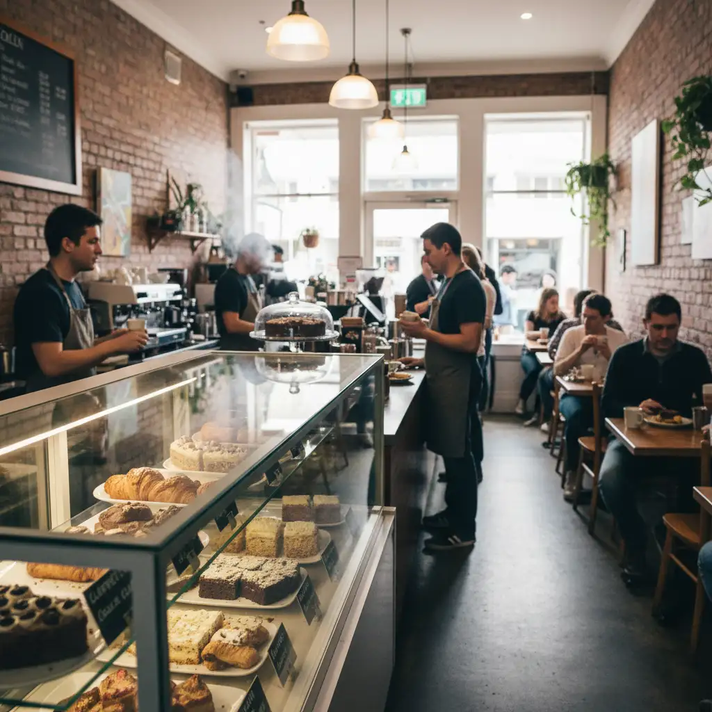 Gluten-free cafe cabinet display in Wellington