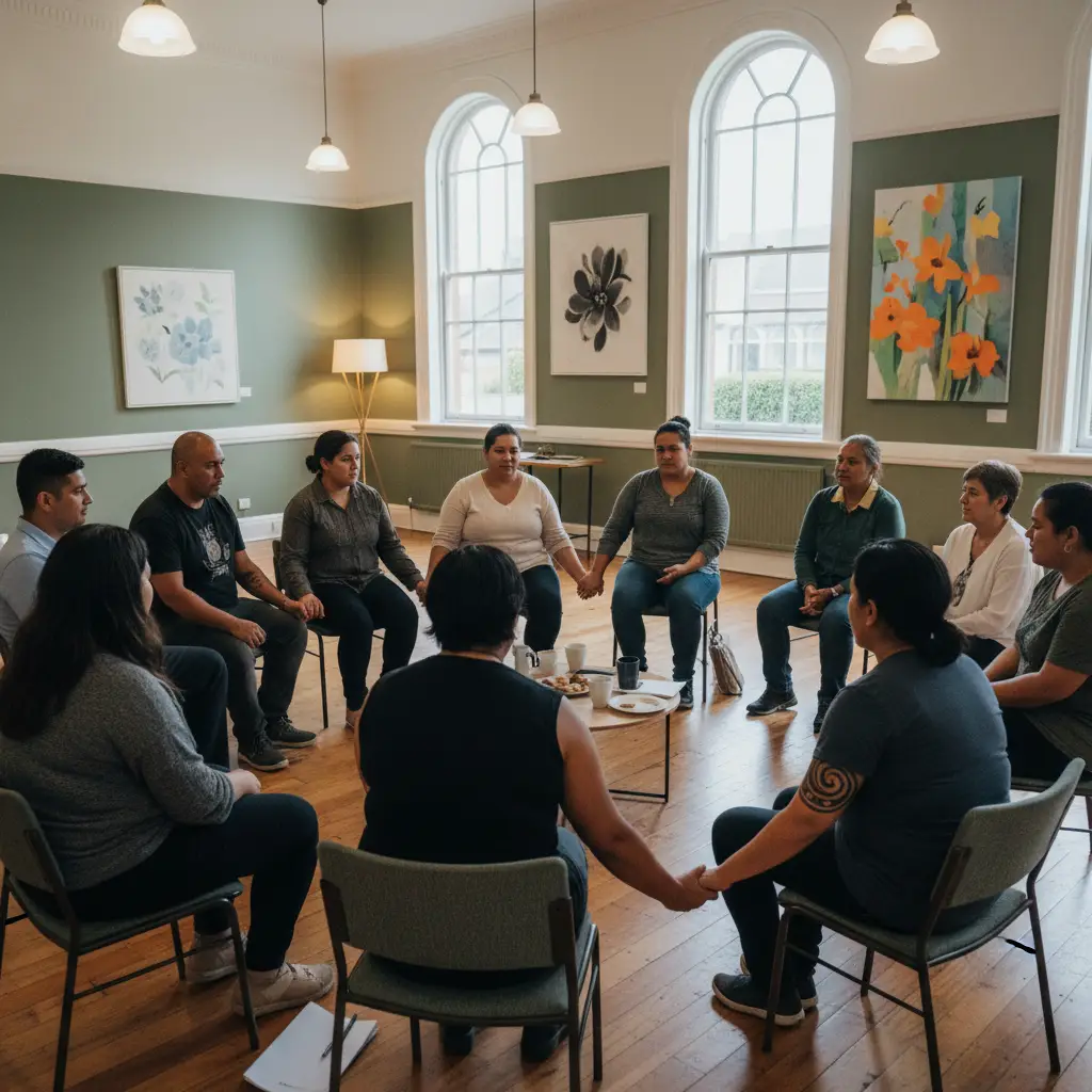 Coeliac support group meeting in a local New Zealand community hall
