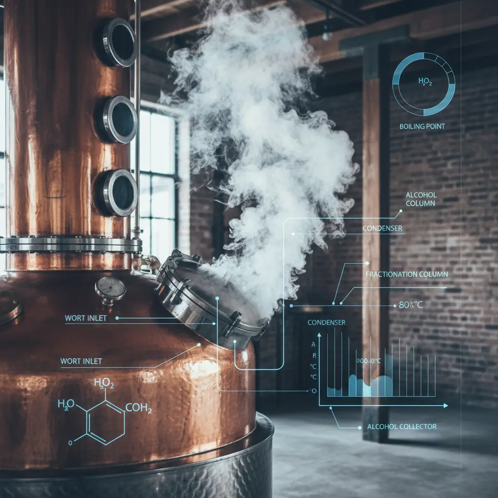 Copper distillation still process removing gluten proteins