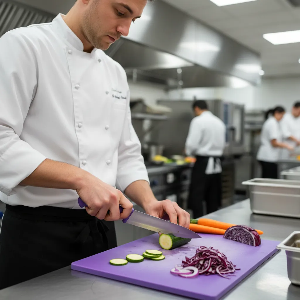 Chef using dedicated gluten-free equipment