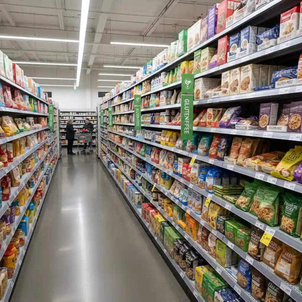 Gluten free aisle in a New Zealand supermarket
