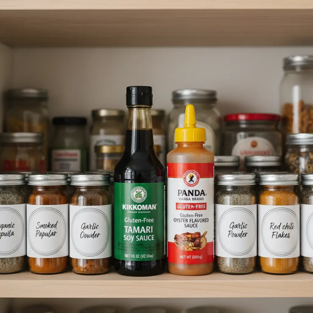 Gluten-free condiment swaps including Tamari and safe sauces
