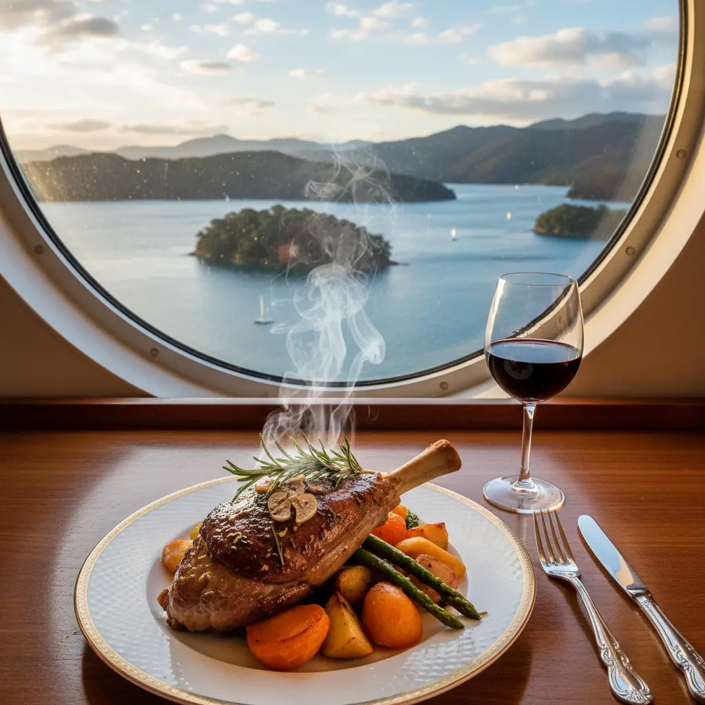 Gluten free roast meal option on Bluebridge ferry