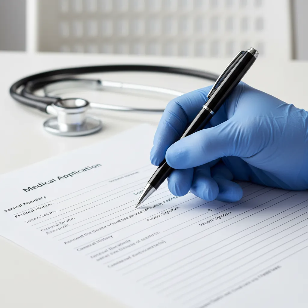 Doctor filling out Special Authority application for gluten free subsidy