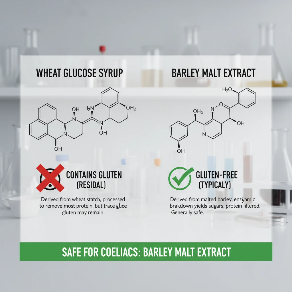Comparison of wheat glucose syrup vs barley malt extract for gluten free safety