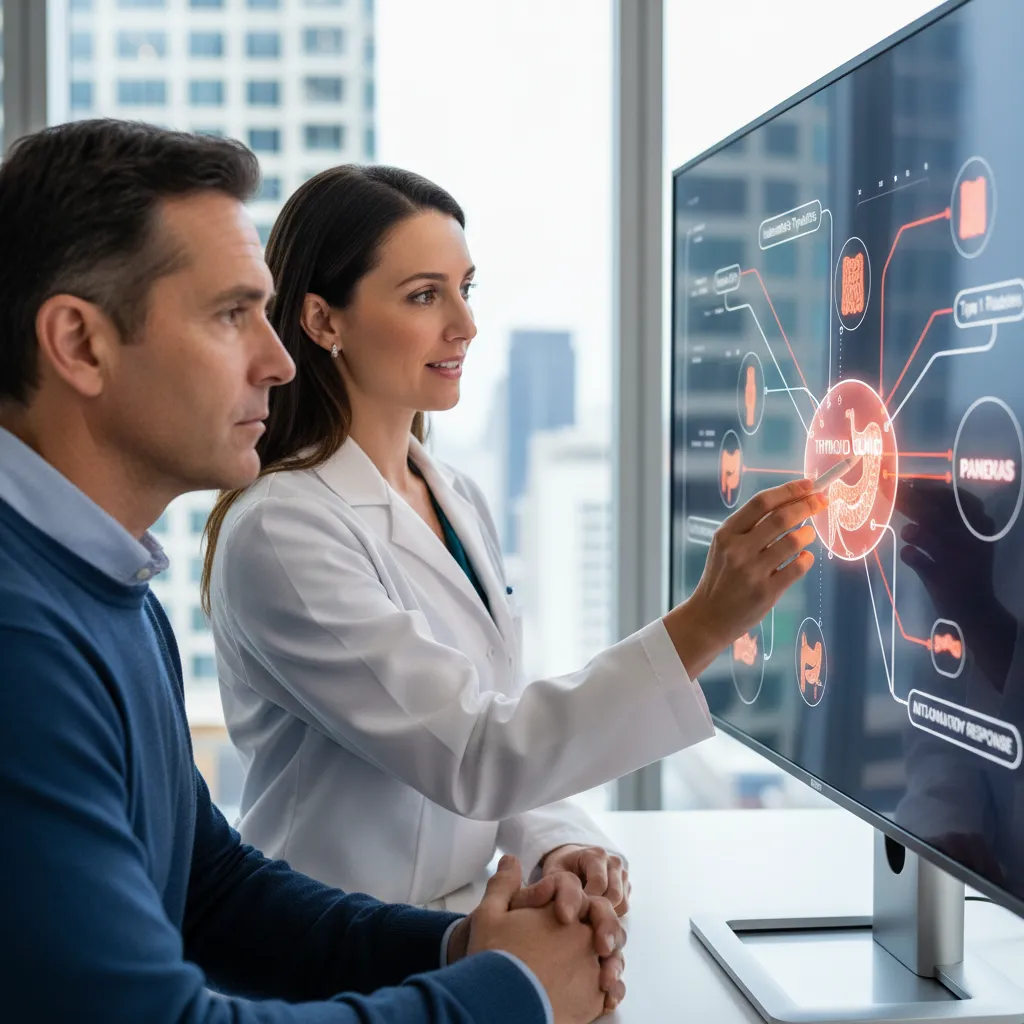 Doctor discussing autoimmune connections with patient