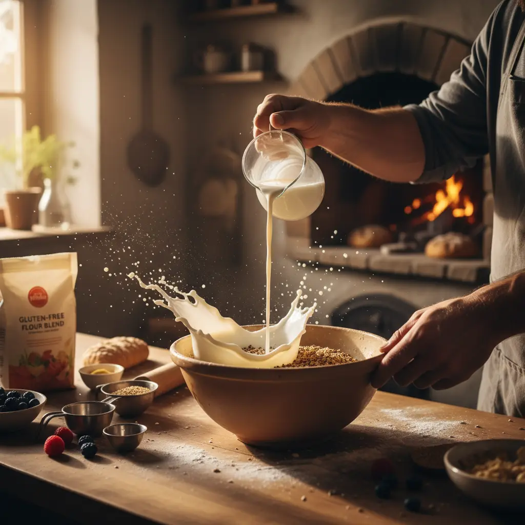 Adding extra liquid to gluten-free batter
