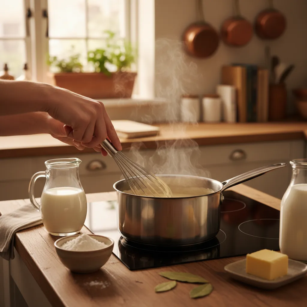 Making homemade gluten-free white sauce