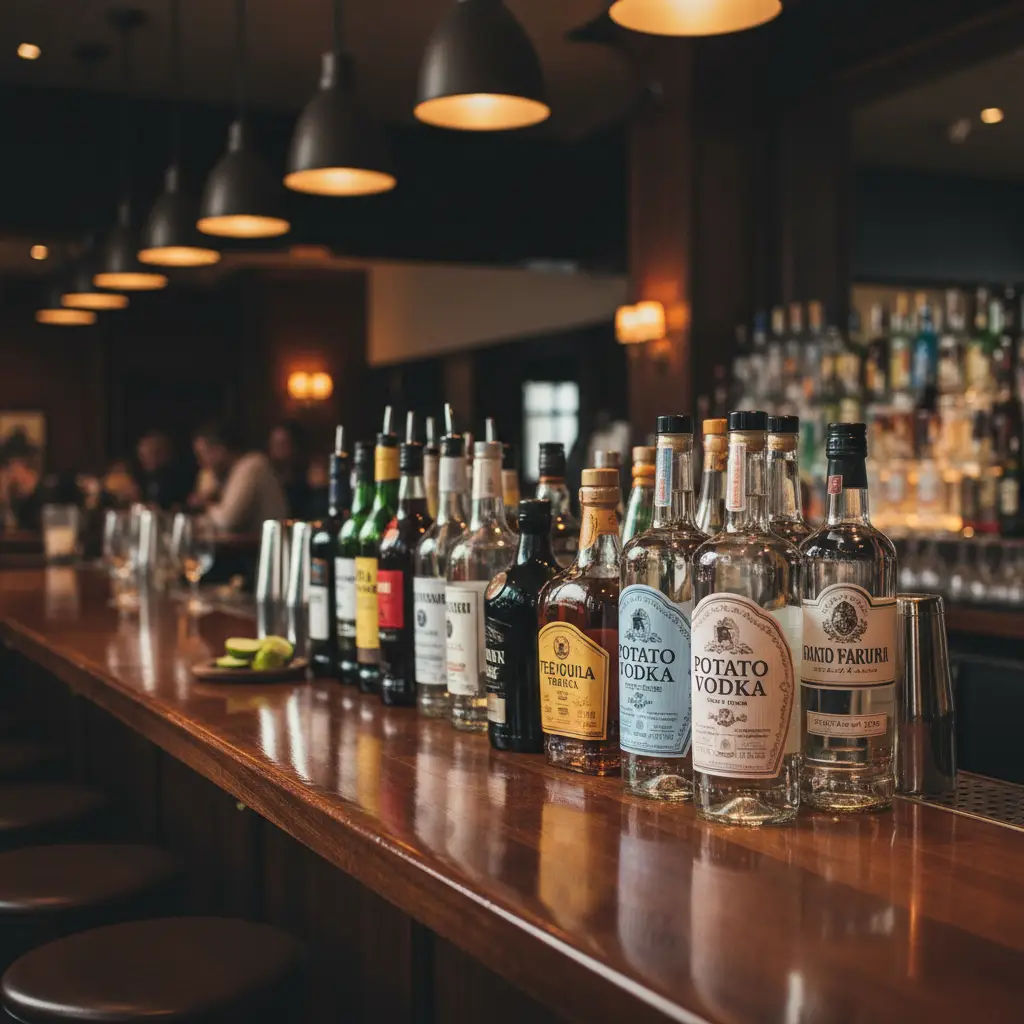 Collection of gluten free spirits including Tequila and Rum