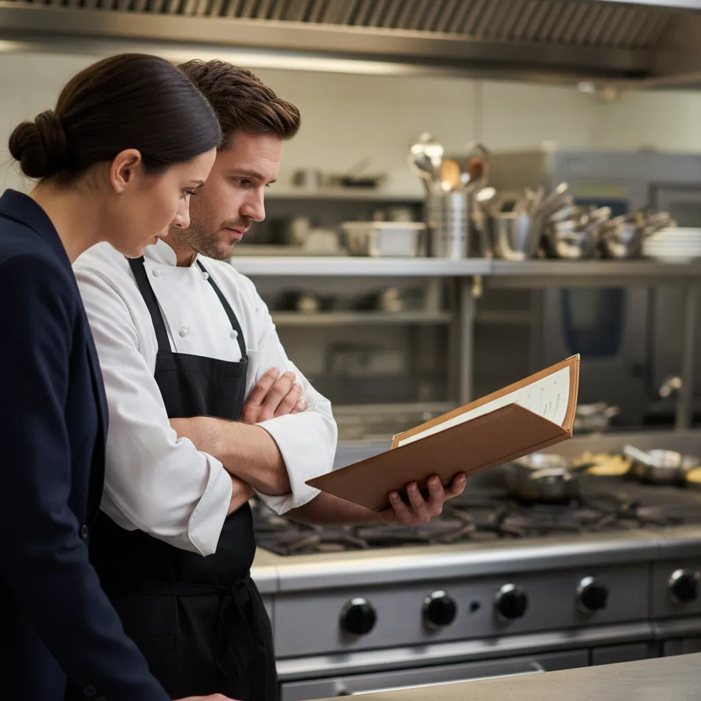 Discussing dietary requirements with a chef