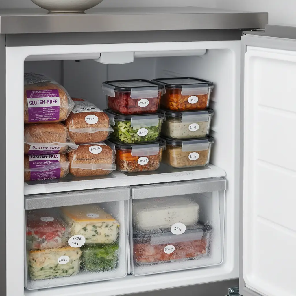 Freezing gluten-free bread to prevent waste