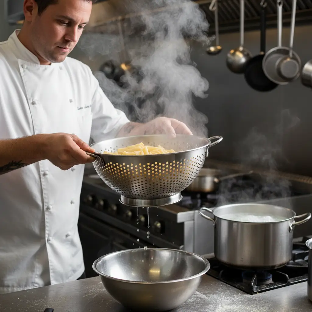 Straining gluten free pasta correctly