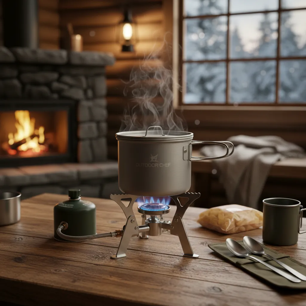 Safe gluten free cooking setup in a DOC hut