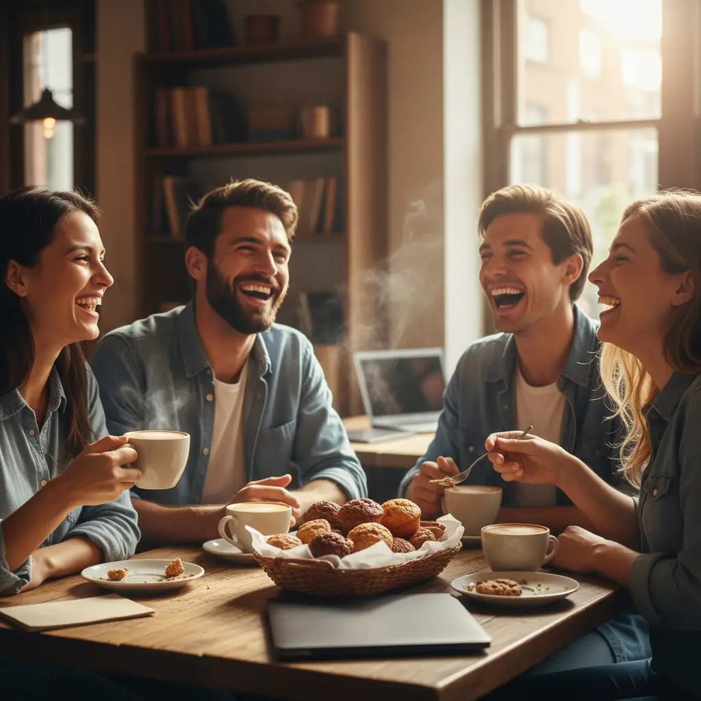 Friends enjoying a gluten-free coffee catch-up event