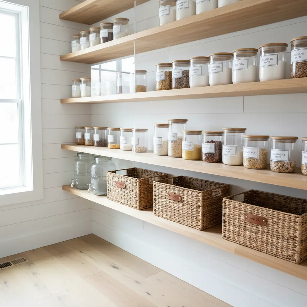 Organized gluten-free pantry with top-shelf safety protocols