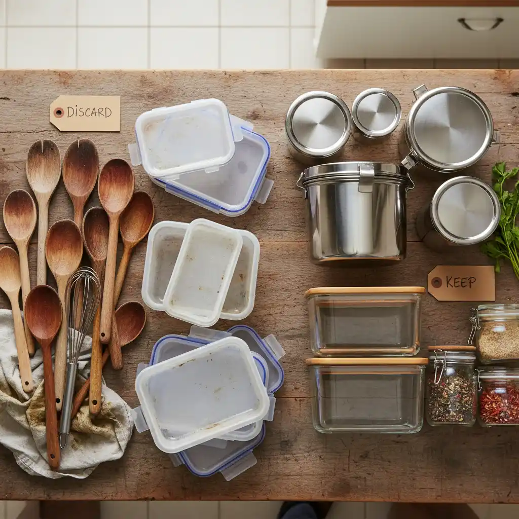 Sorting kitchen equipment for gluten safety