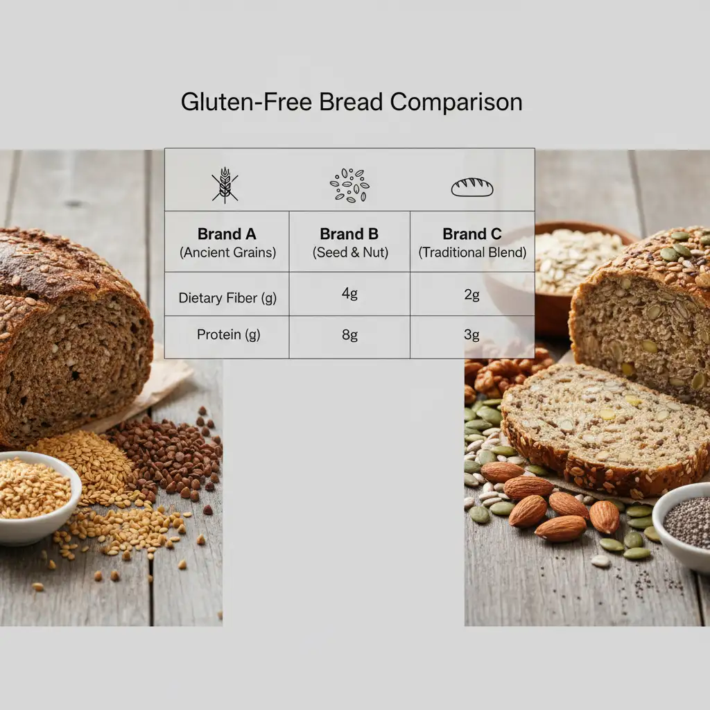 Ingredients of healthy gluten free bread including seeds and grains