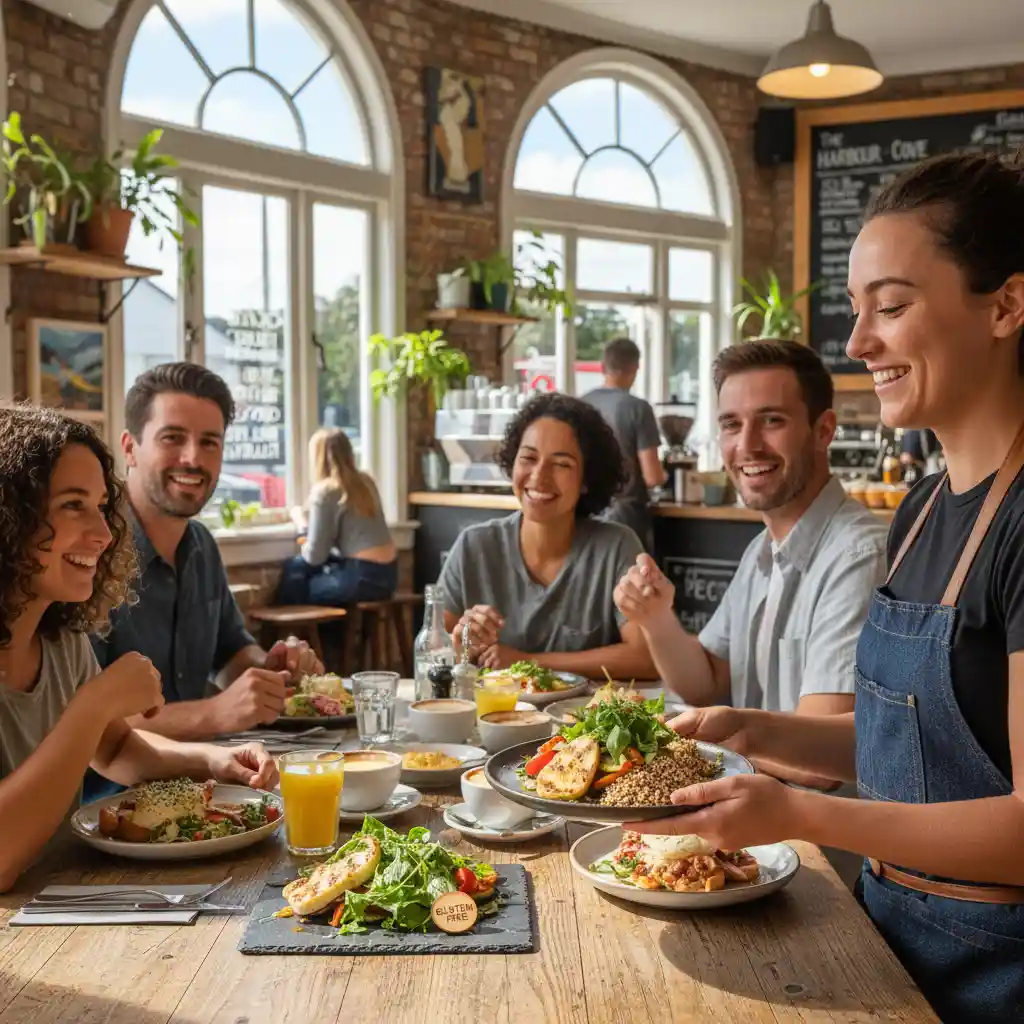 Friends dining out gluten-free in New Zealand