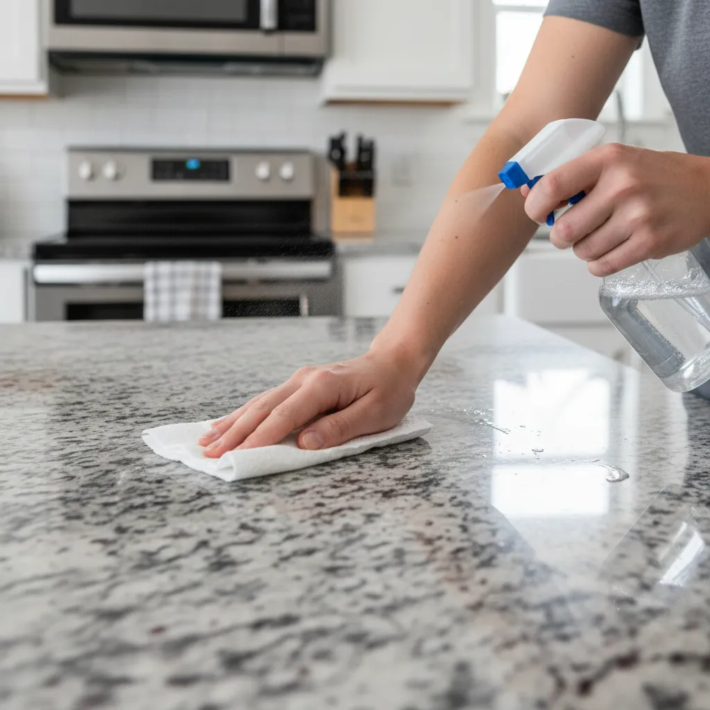 Cleaning kitchen surfaces to prevent cross contamination