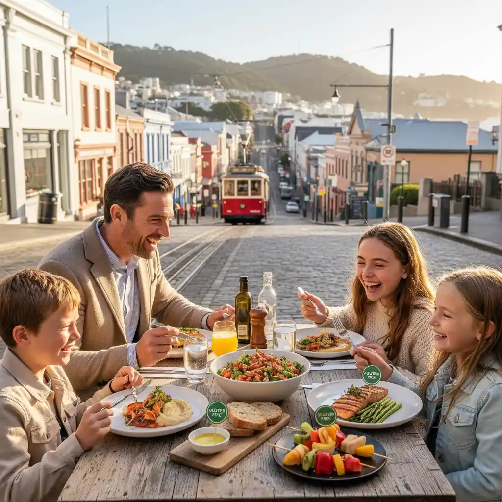 Family dining out gluten free in Wellington