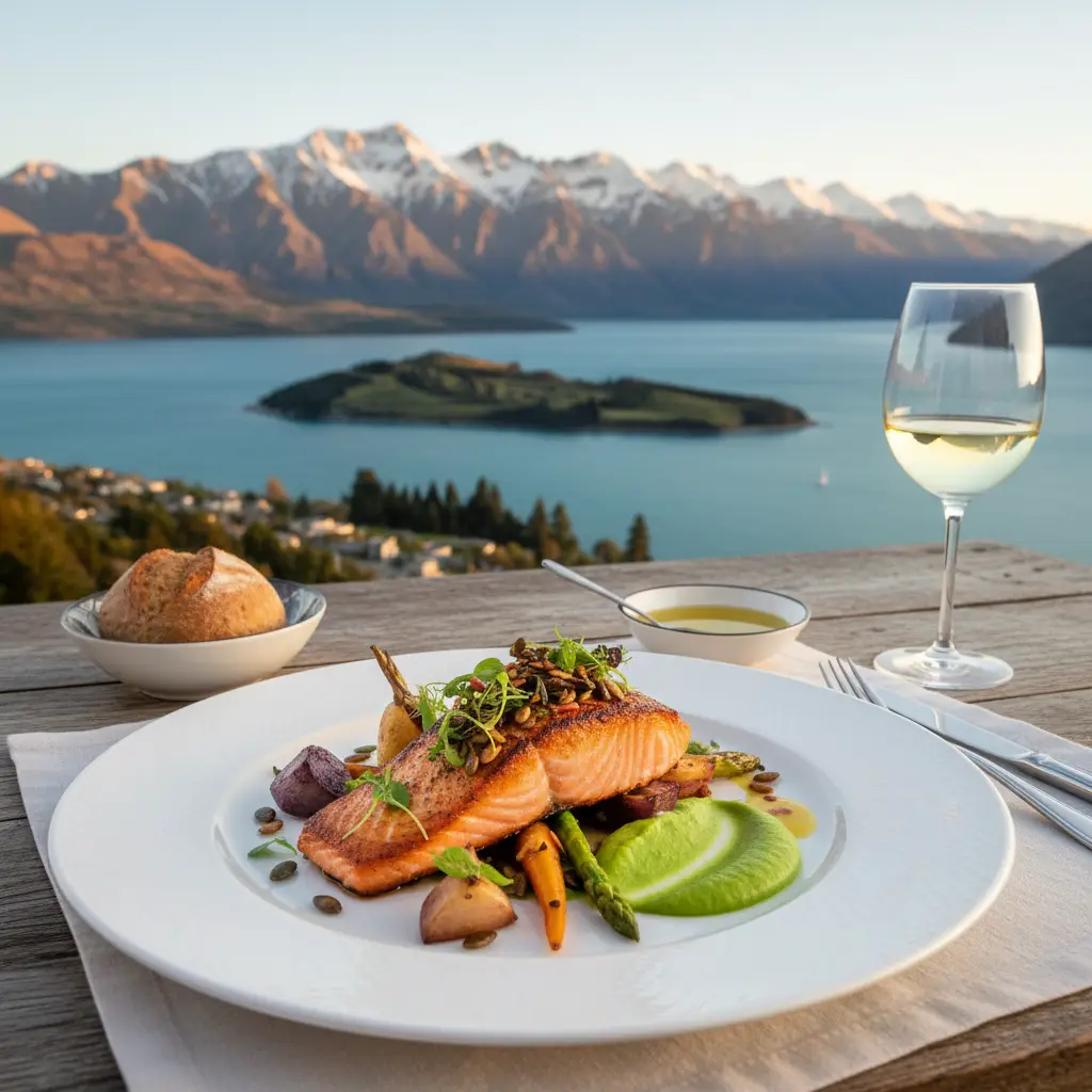 Fine dining gluten free meal in Queenstown New Zealand