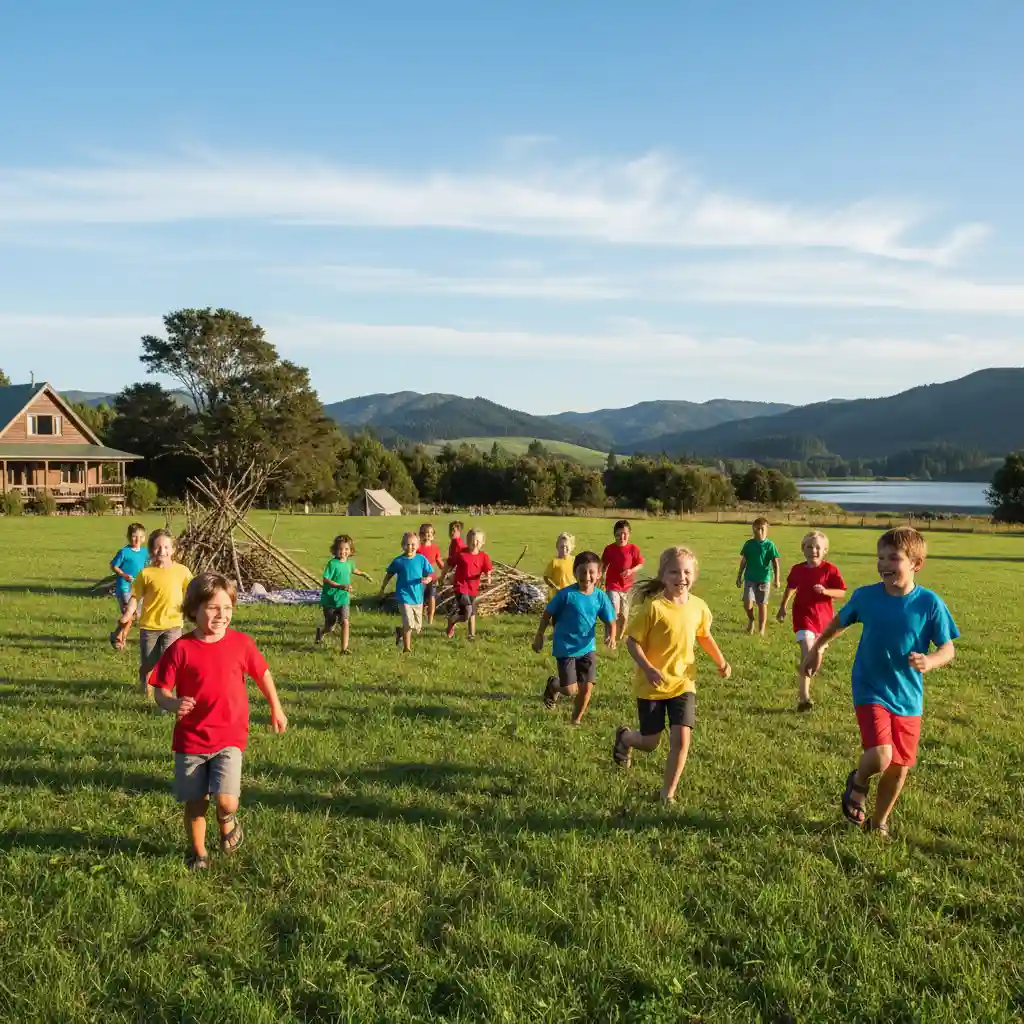 Children playing at a Coeliac New Zealand kids camp