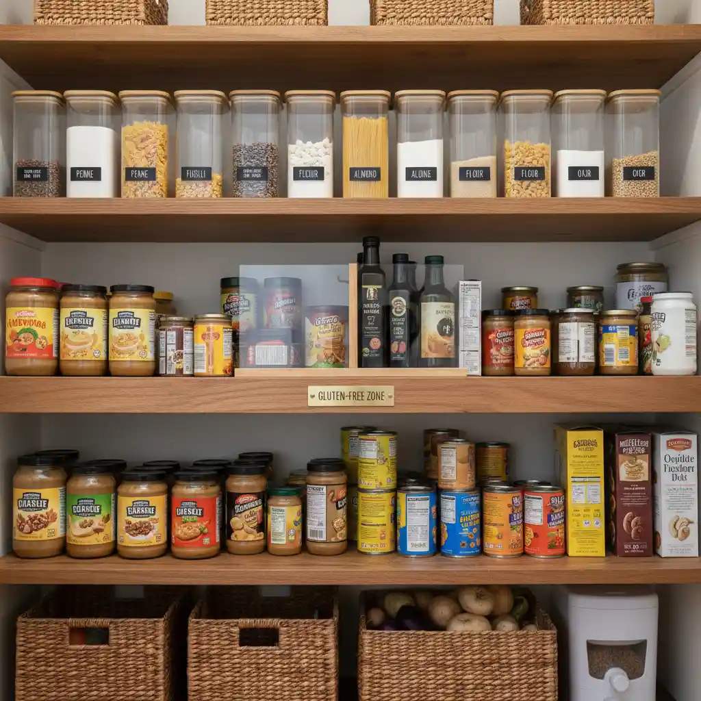 Pantry organization using the gravity rule for safety