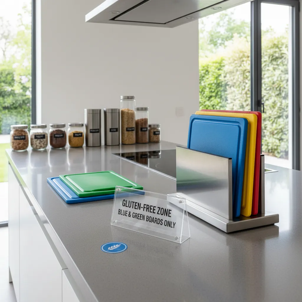 Organized gluten-free kitchen setup